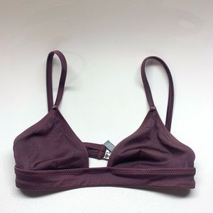 Solid and striped bikini top